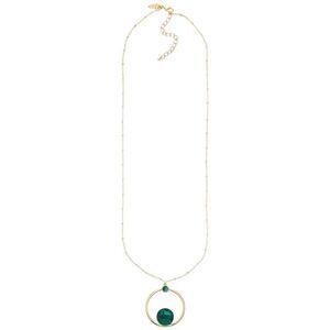 Style & Co Gold Necklace with Green and gold tone circle necklace